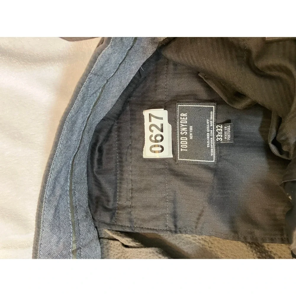 Todd Snyder Lightweight Seersucker Pleated Trousers Brown Side Tab 33x32 (34X29)